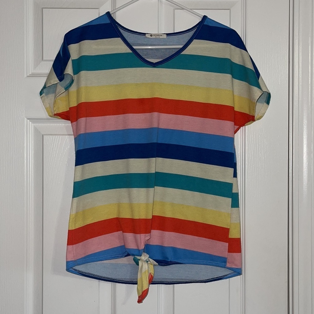 Soft BomBom striped top S
